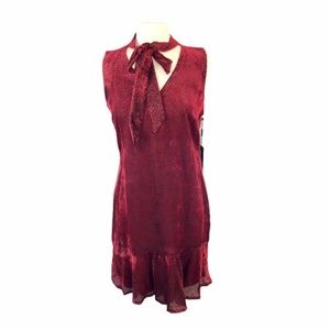 NWT Karl Lagerfeld Red Crushed Velvet Dress